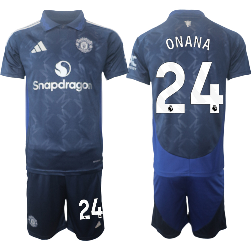 Men 2024-2025 Club Manchester United away blue #24 Soccer Jersey->indianapolis colts->NFL Jersey